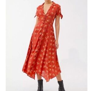 Urban Outfitters Orange Floral Dress. Small size